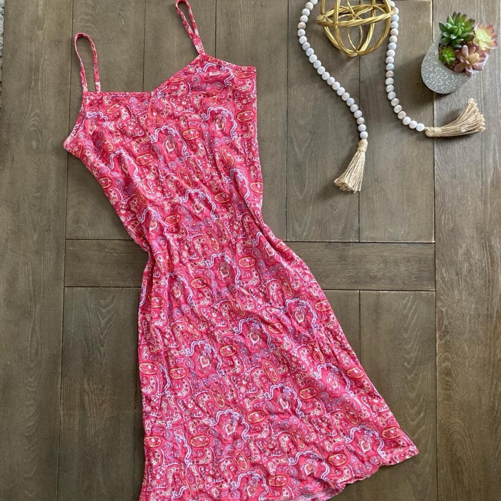 GAP Pink Paisley Slip Dress Spaghetti Strap size 4